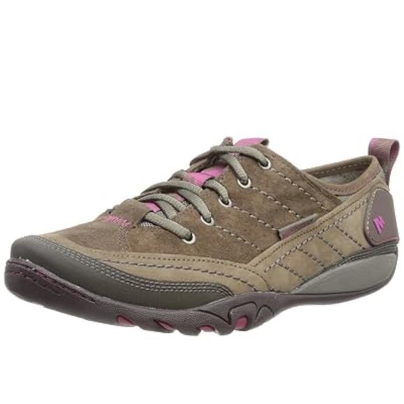 Merrell 'Mimosa' Women's 8 Lace Up Comfort Shoe Brown Suede Casual Sneaker - Picture 1 of 7